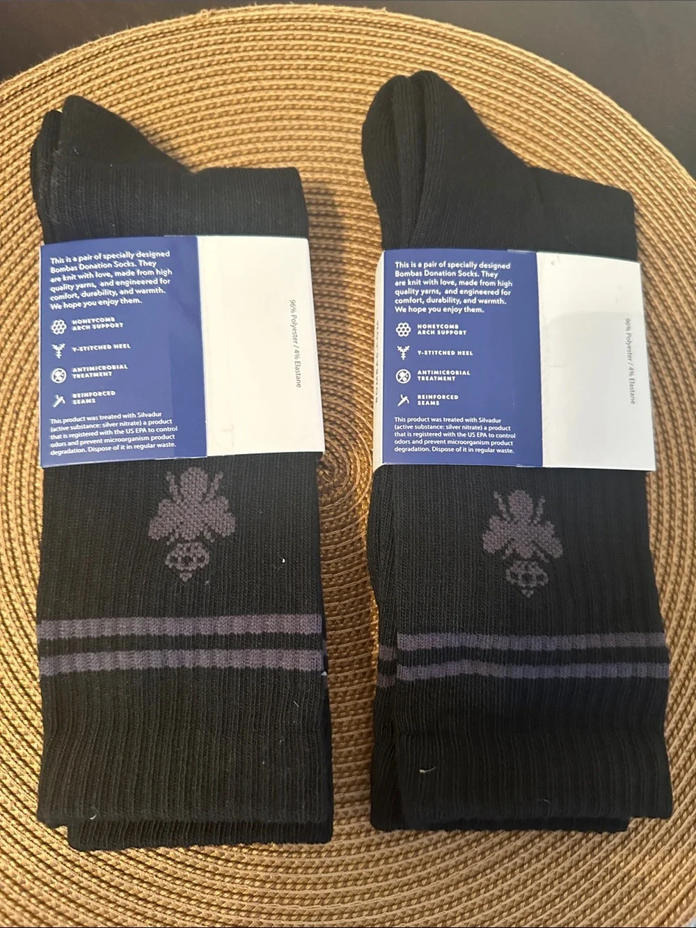 Bombas Black Calf Socks with Subtle Gray Pattern - Men’s
